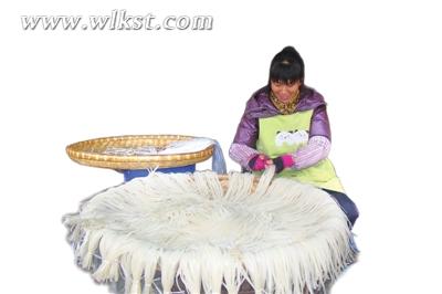 將紅苕粉分小捆晾干。 本報特約通訊員曾光全/攝