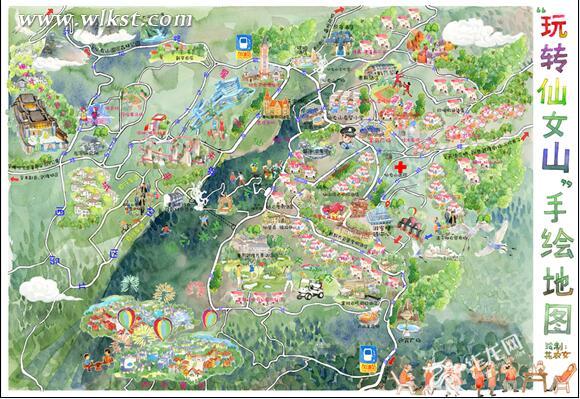  手繪地圖正面圖。 仙女山旅游度假區(qū)管委會(huì)供圖 華龍網(wǎng)發(fā)